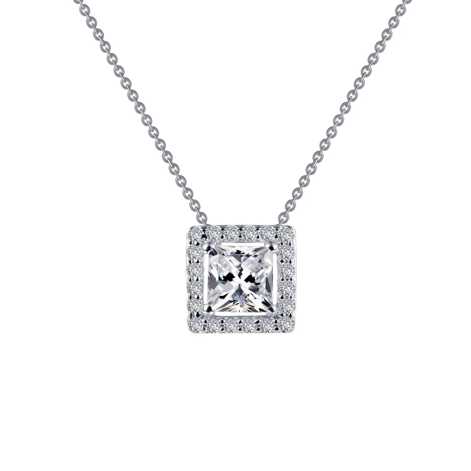 Lafonn | Princess-Cut Halo Necklace | 0.76ct