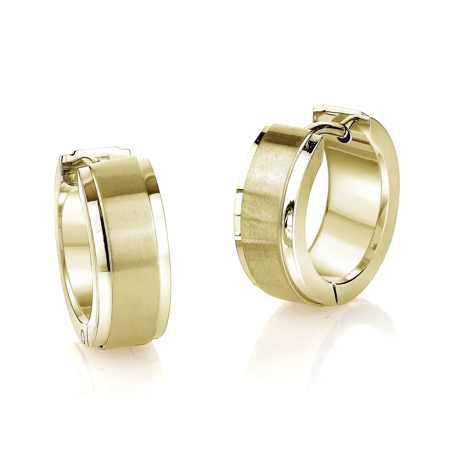 Italgem | Brushed-Polished Huggie Earrings