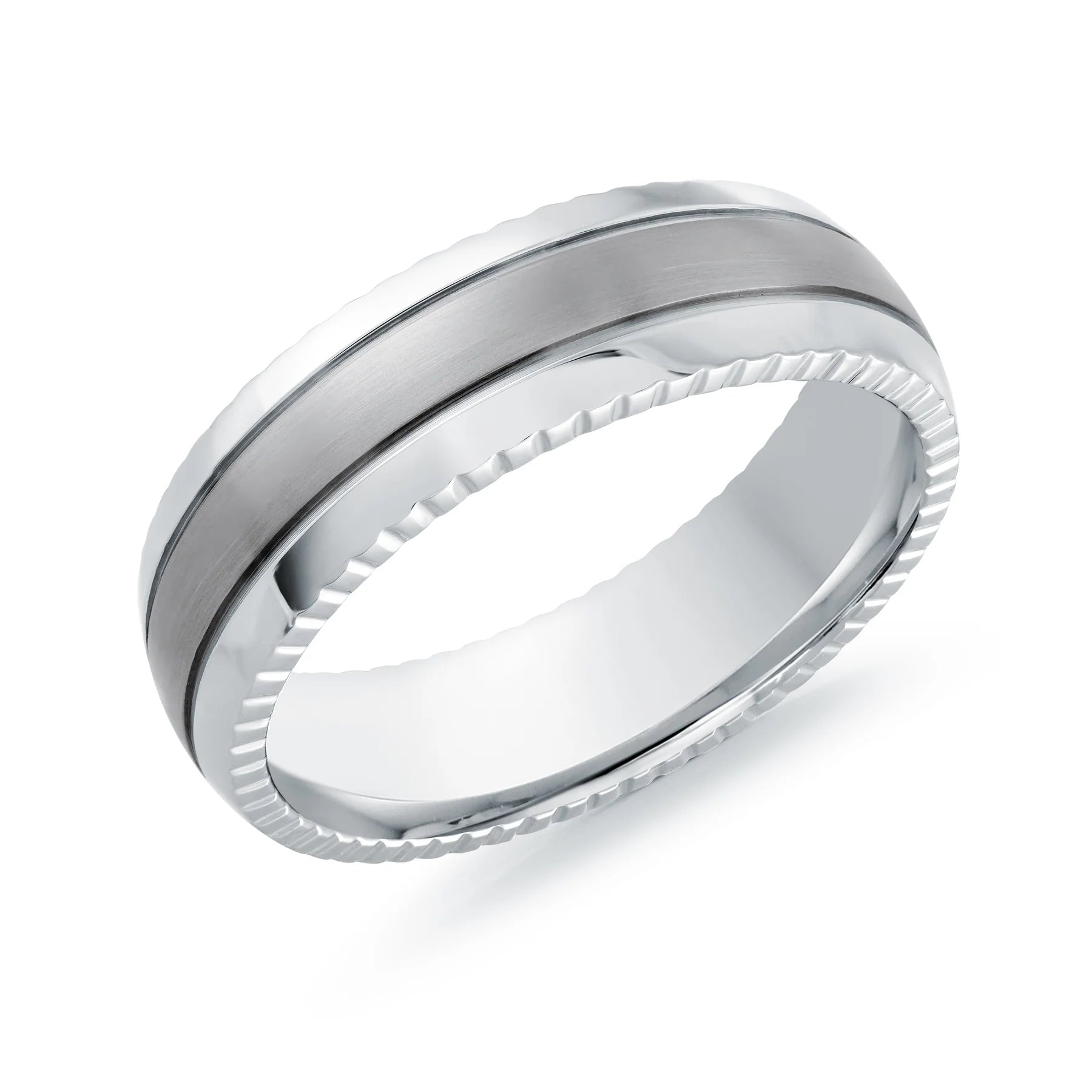 Italgem | Carved Edge Steel Ring