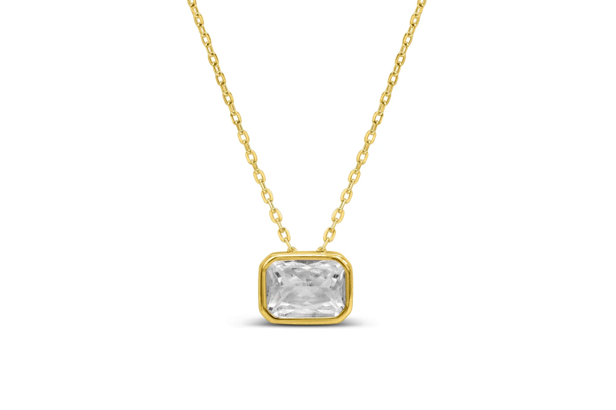 Stia | Sideways Baguette Slider Necklace