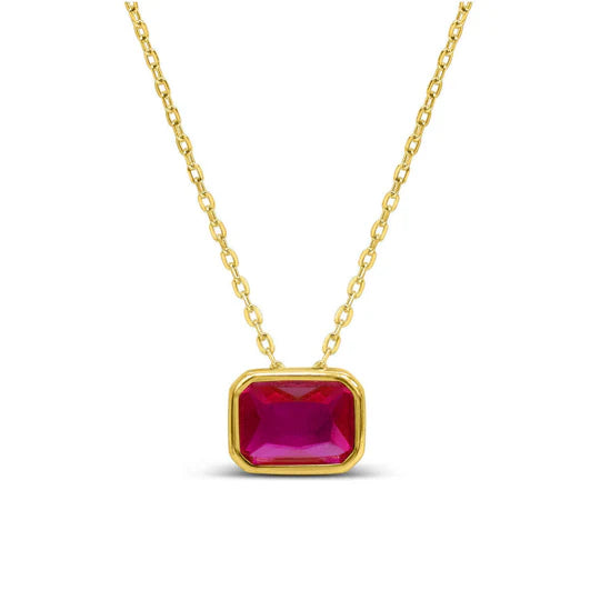Stia | Sideways Baguette Slider Necklace