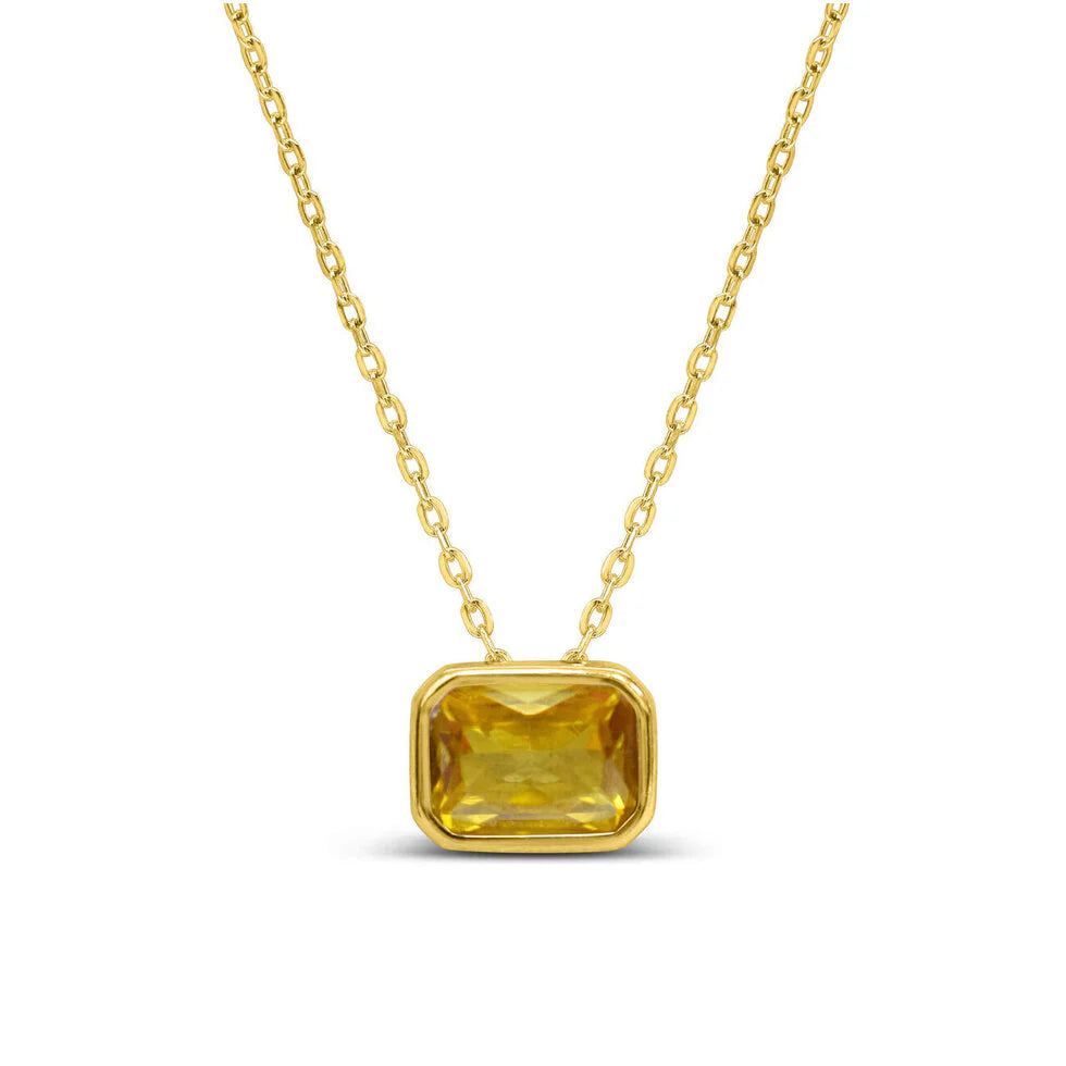 Stia | Sideways Baguette Slider Necklace