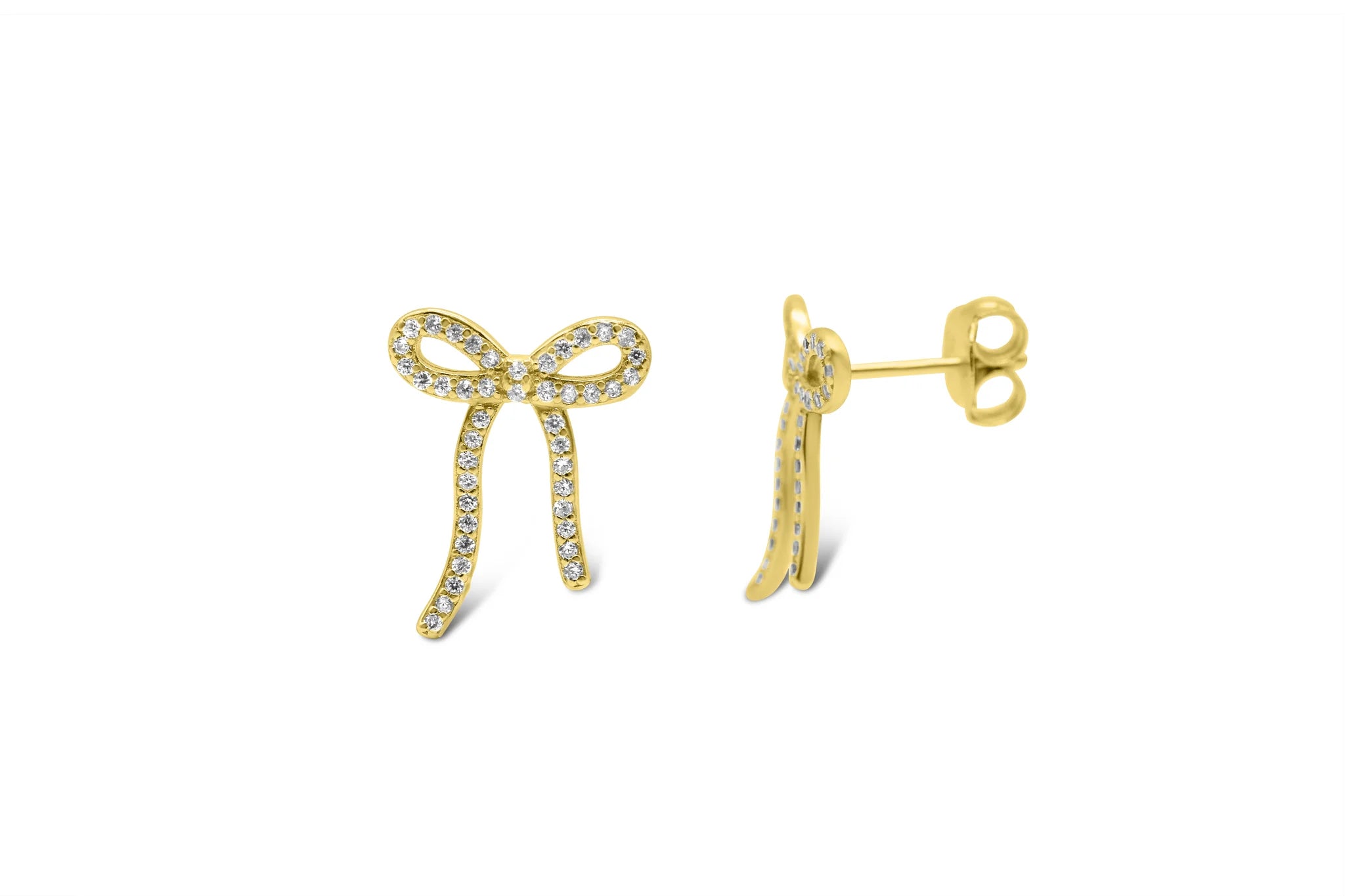 CZ Bow Stud Earring