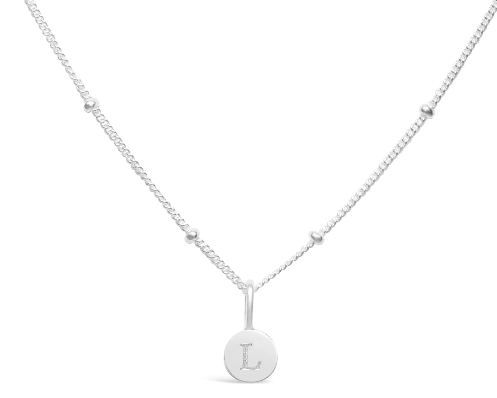 Stia | Love Letters - Mini Disk Letter Necklace
