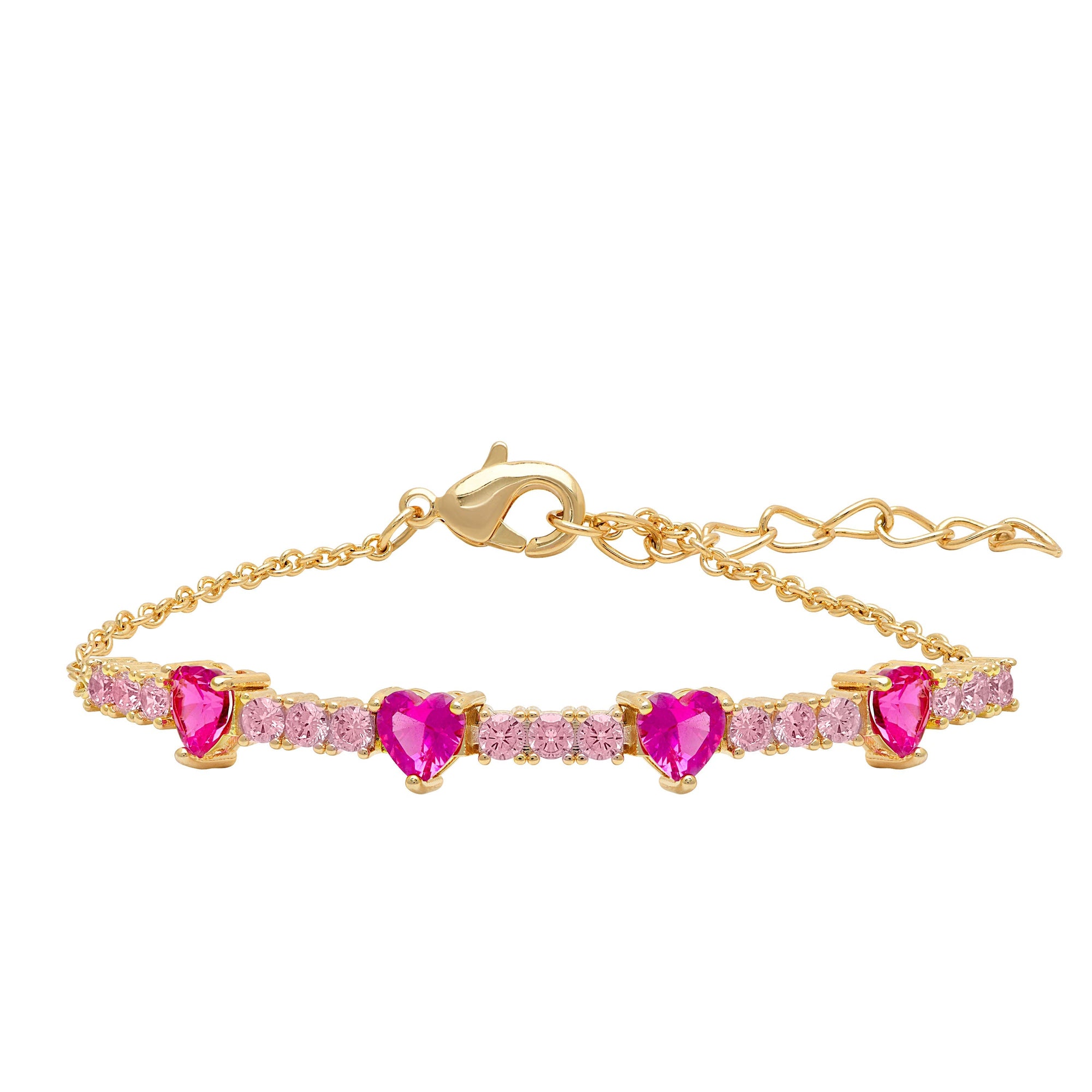 Cubic Zirconia Hearts Bracelet