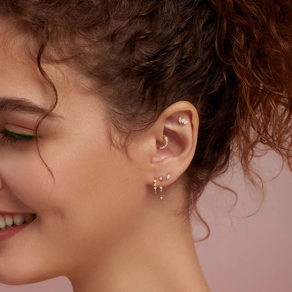 Aurelie Gi | Celestia | Opal and Lab Grown Diamond Drop Earring 0.034ct