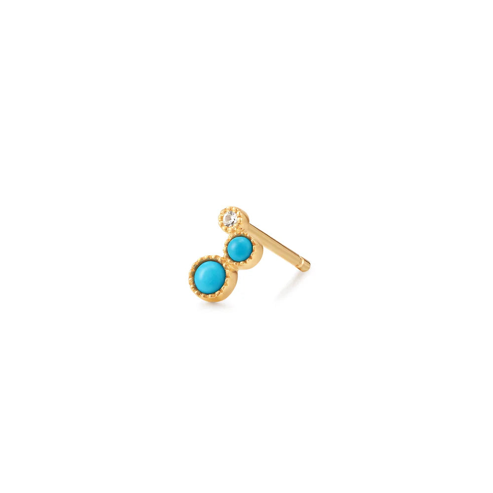Aurelie Gi | Amira | Turquoise and White Sapphire Waterfall Single Earring