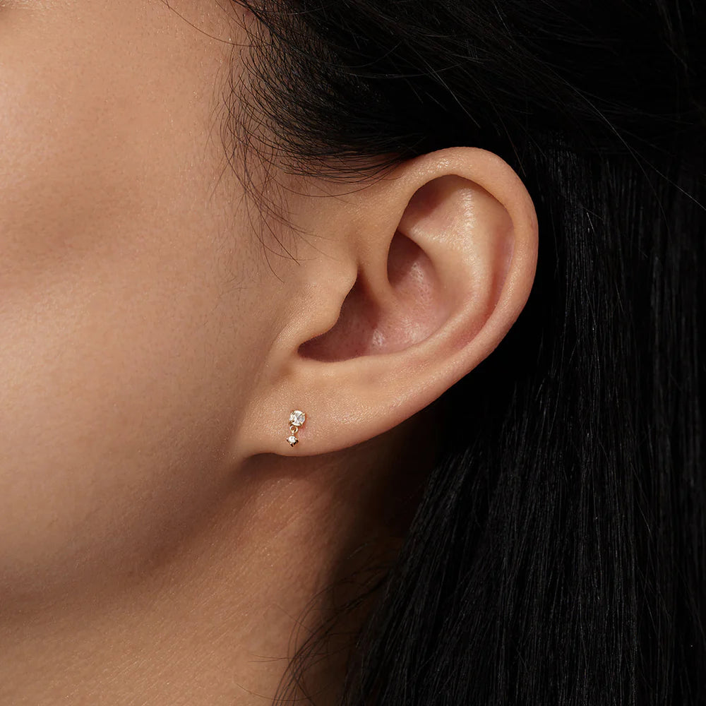 Aurelie Gi | Ida | Rose Cut White Sapphire Stud Earrings