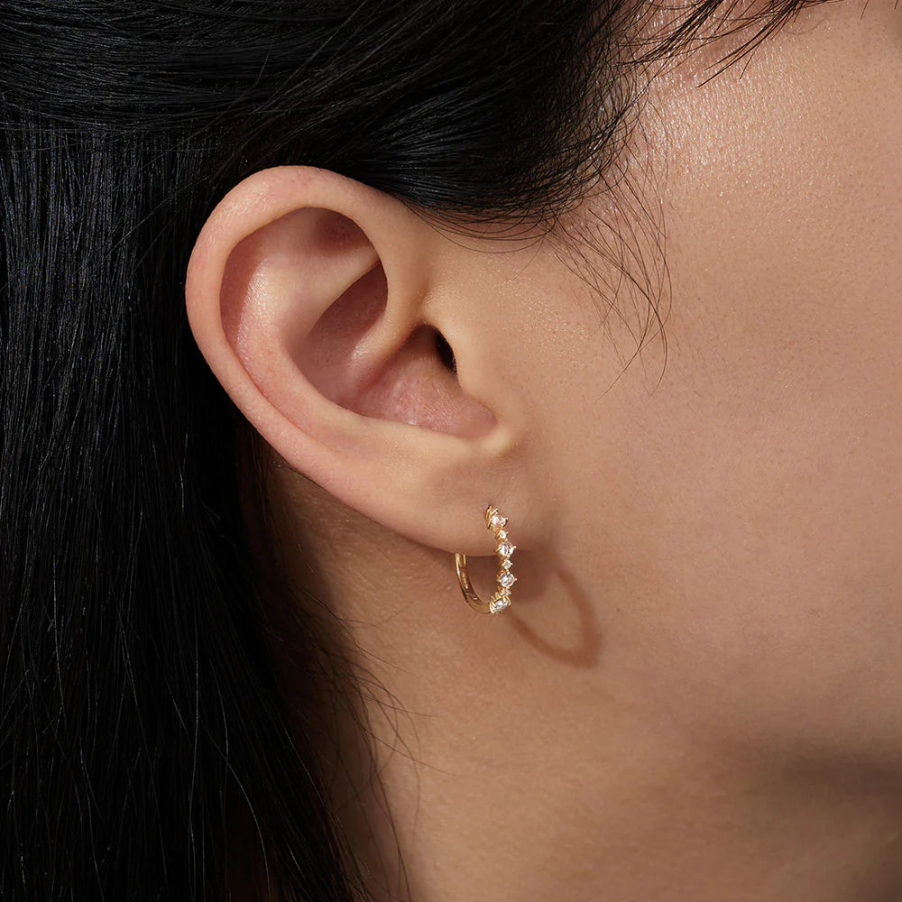 Aurelie Gi | Audrey | Rose Cut White Sapphire Huggie Hoops