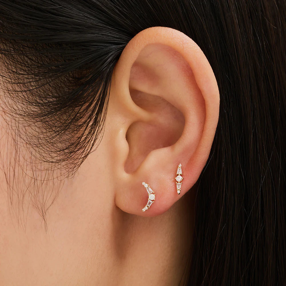 Vienna | White Sapphire Stud Earring