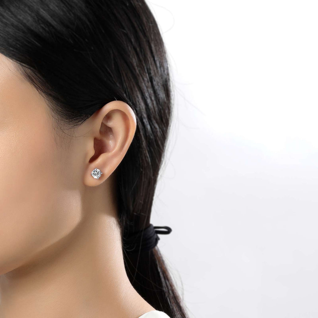 2 CTW 4 Prong Stud Earrings