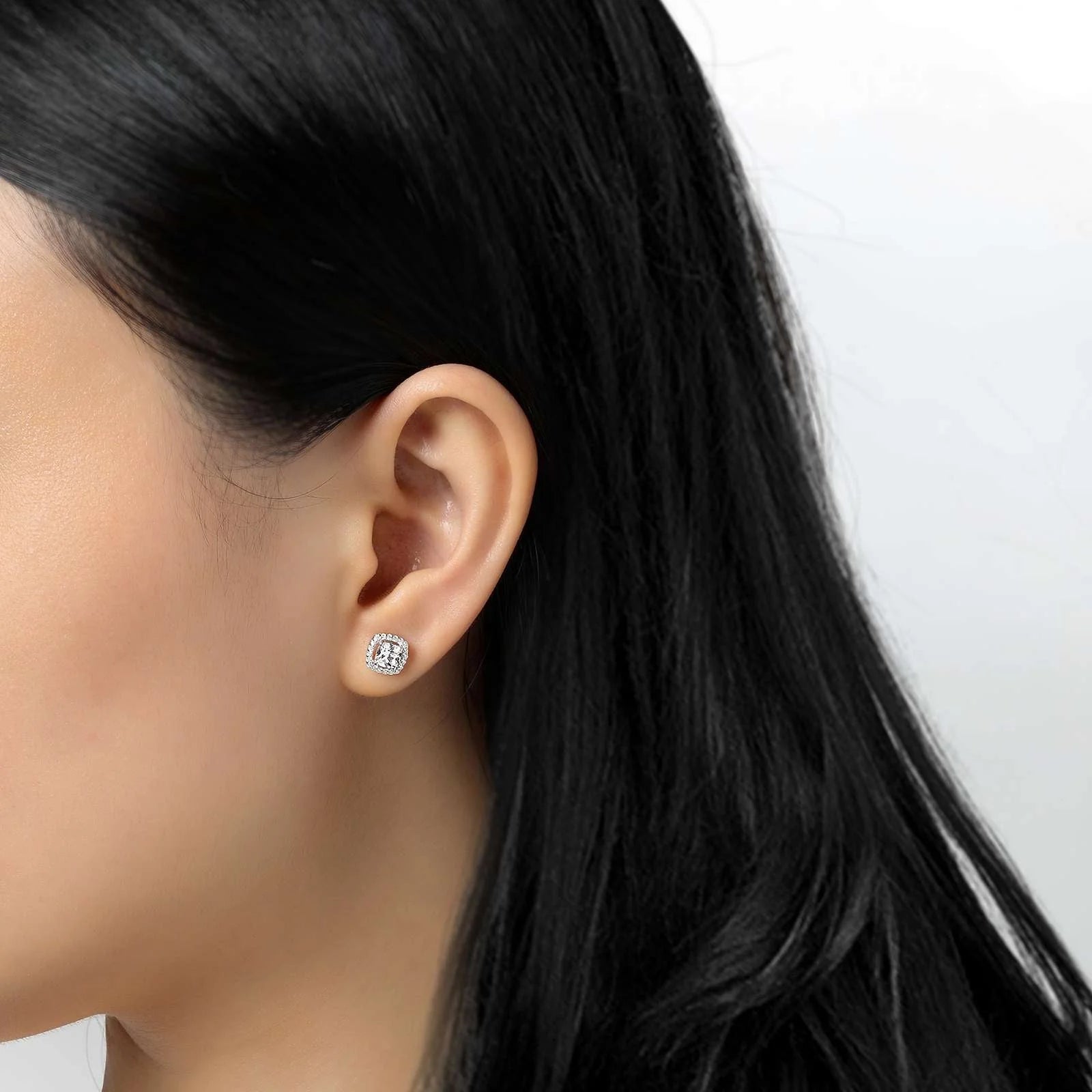 1.52 CTW Halo Stud Earrings