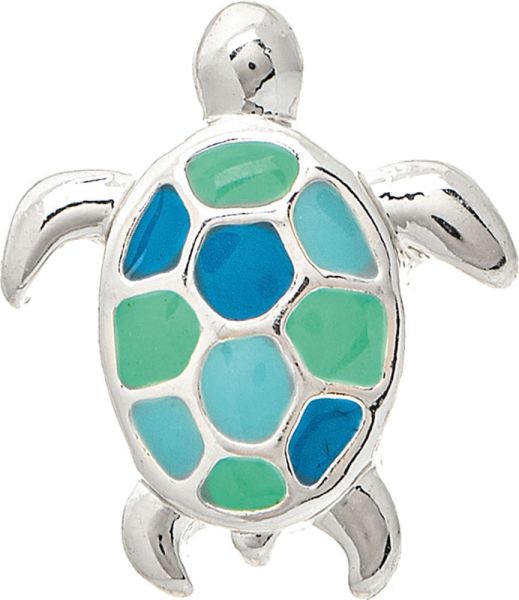 Rain Jewelry | Silver Blue Mosaic Inlay Turtle Post Earring