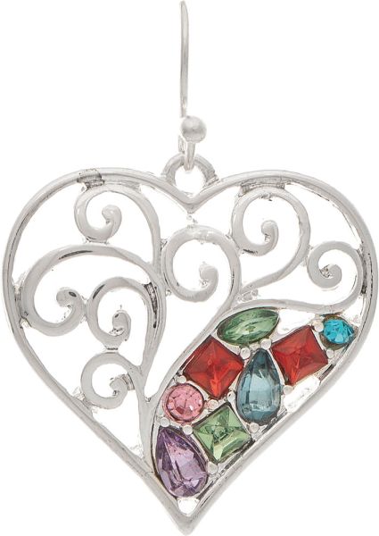 Rain Jewelry | Sparkle Swirl Hearts Earrings