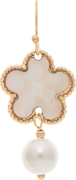 Rain Jewelry | Gold White Mother of Pearl Flower Earring