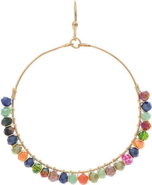 Bead Metal Circle Earrings
