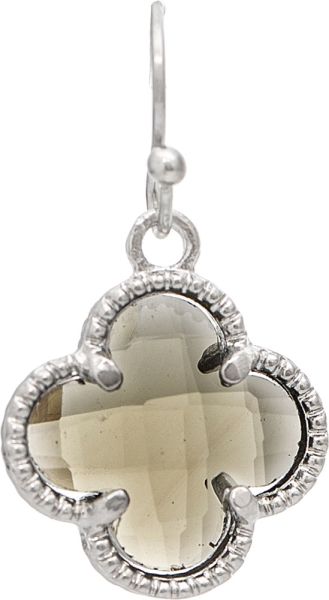 Faceted Gem Clover Earrings