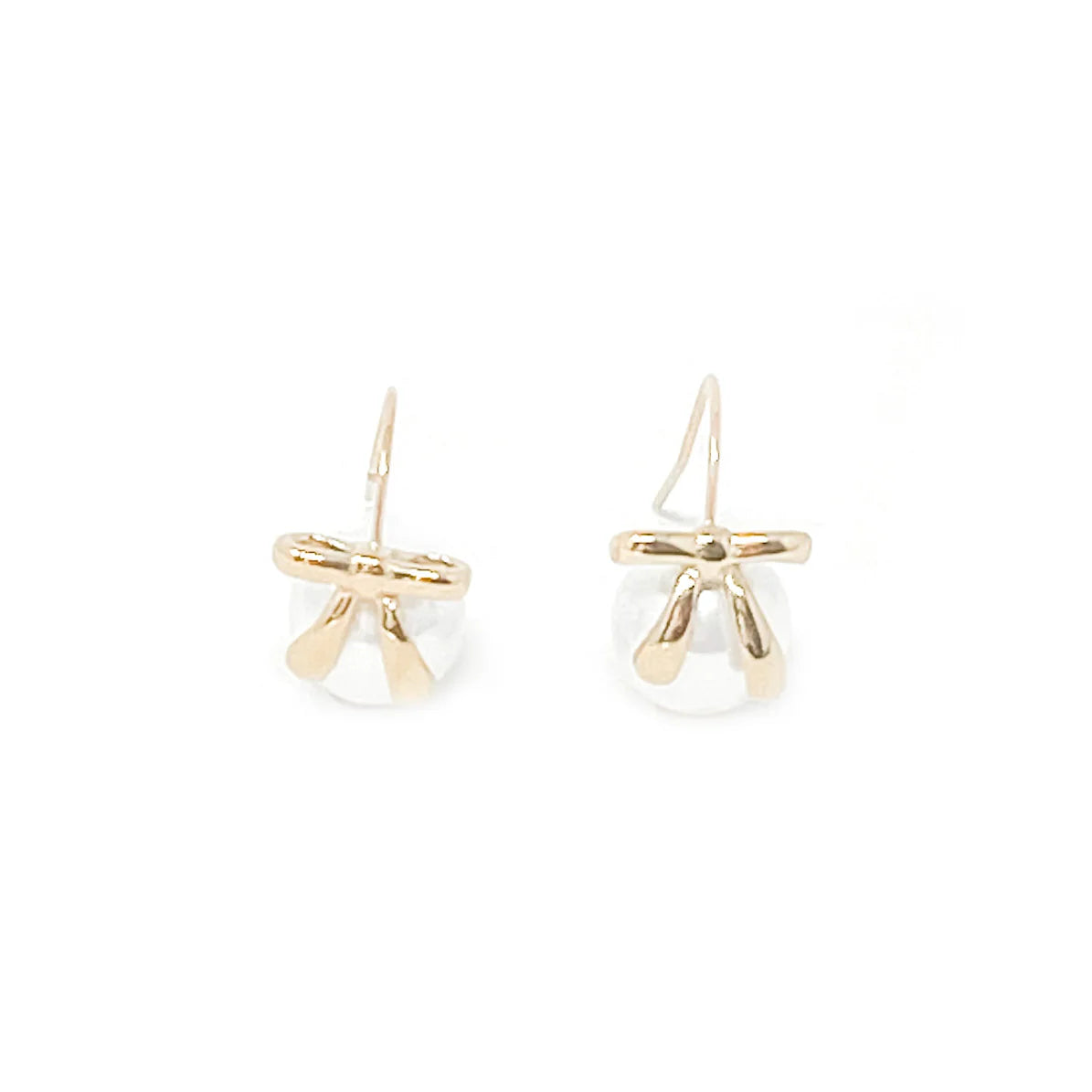 Bow Accent Pearl Drop Earrings