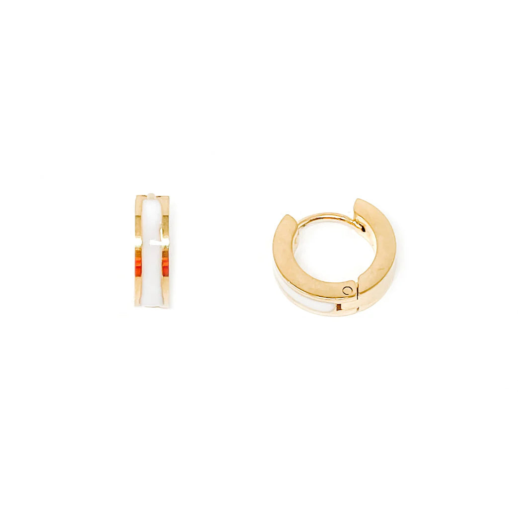 White Enamel Huggie