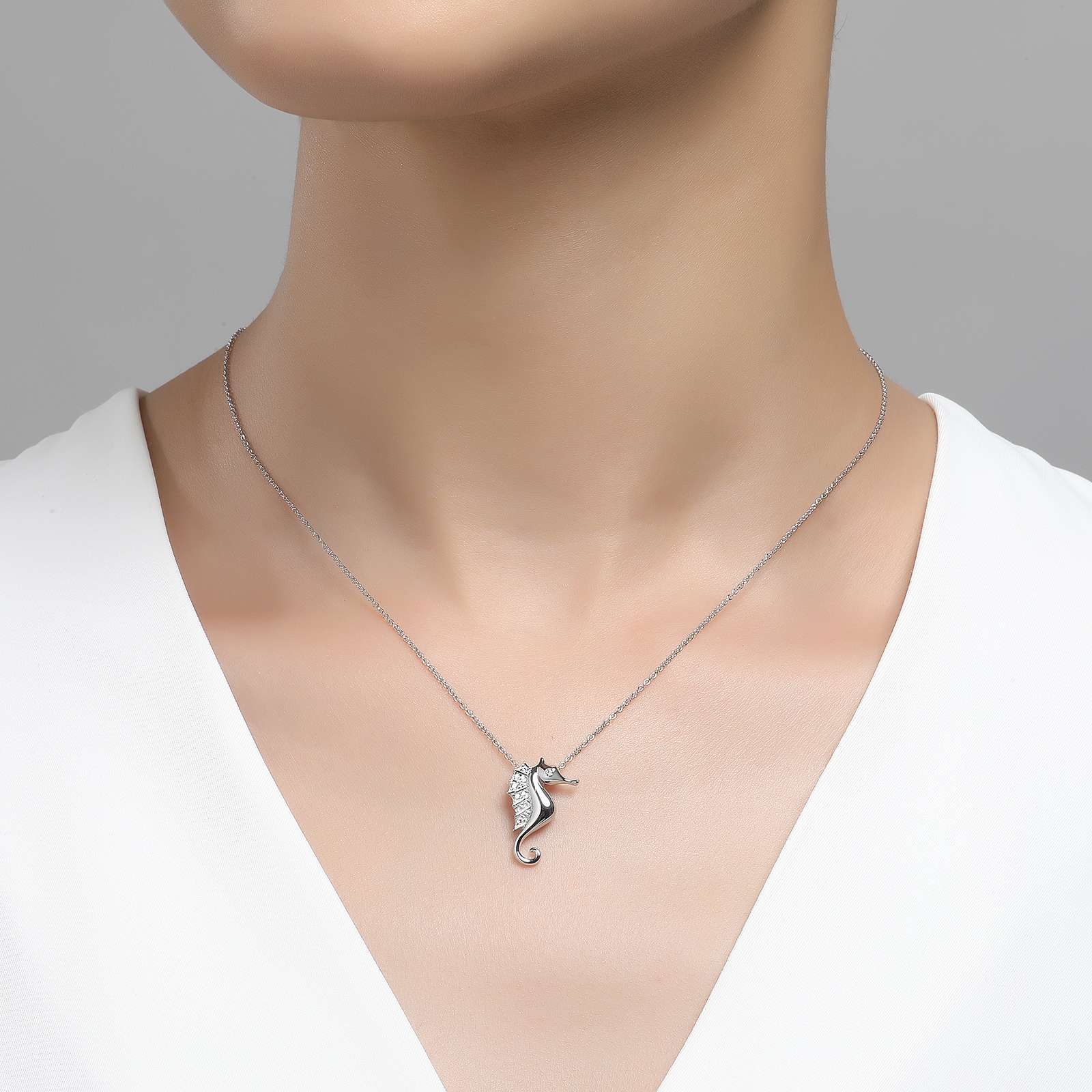 Lafonn | Whimsical Seahorse Necklace 0.37ctw