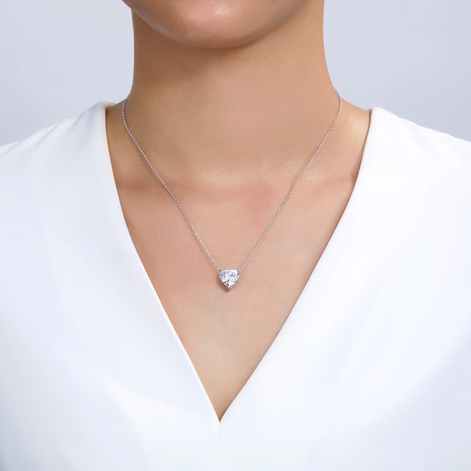 Heart Solitaire Necklace 3.5