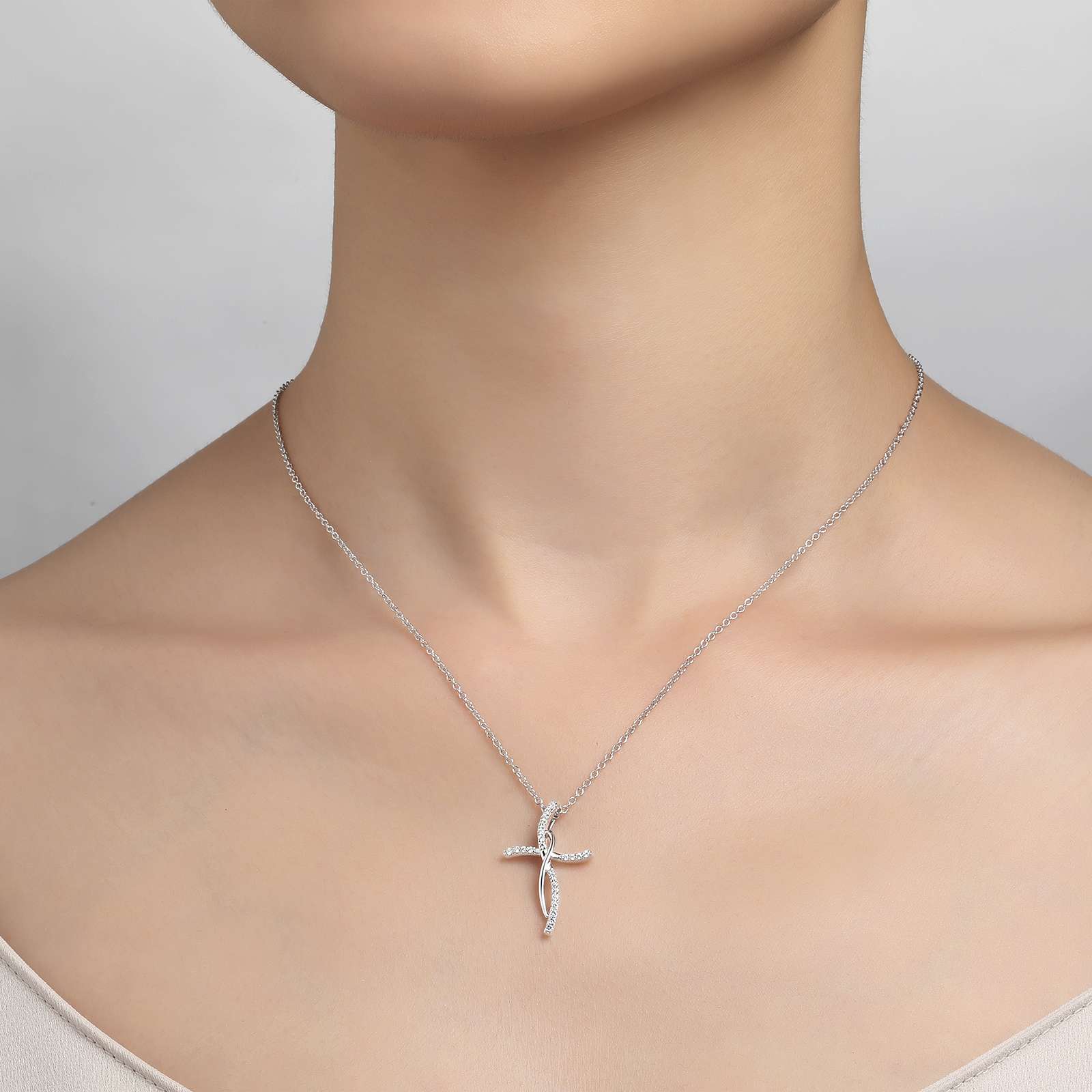 Cross Pendant Necklace 0.24ctw