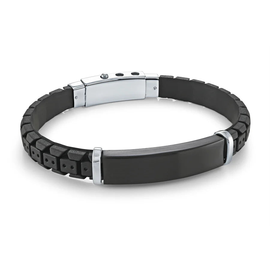 Italgem | Black Tire Rubber Bracelet | Adjustable