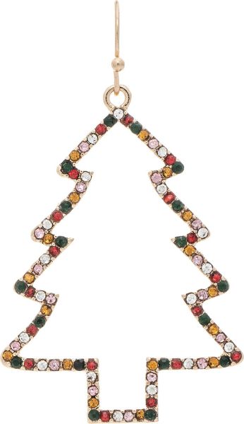 Rain Jewelry | Bling Edge Crystal Tree Christmas Earring