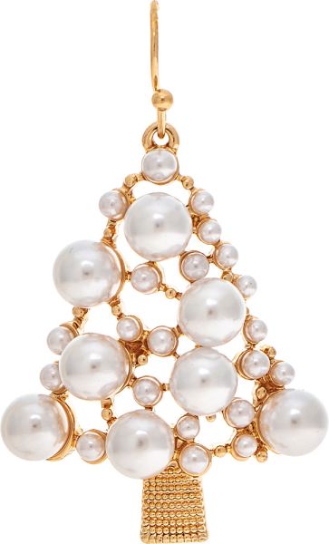 Rain Jewelry | Faux Pearl Deco Holiday Tree Earring