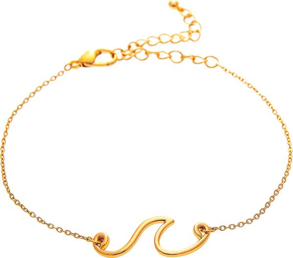Rain Jewelry | Gold Rip Curl Wave Chain Anklet