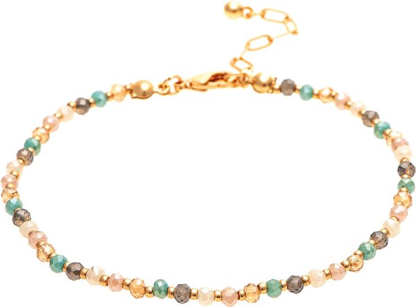 Rain Jewelry | Gold Light Multi Glass Bead Anklet