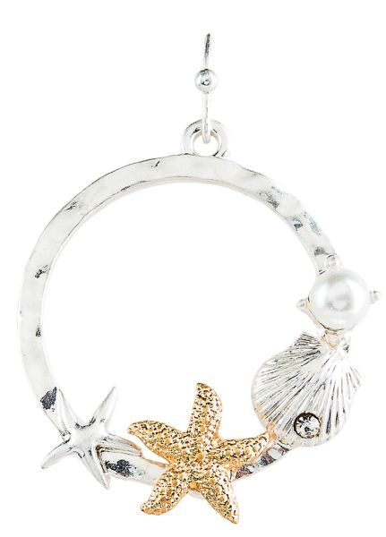 Rain Jewelry | Two Tone Sea Life Hoop Earring