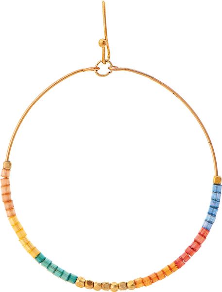 Rain Jewelry | Gold Multi Beaded Circle Earring