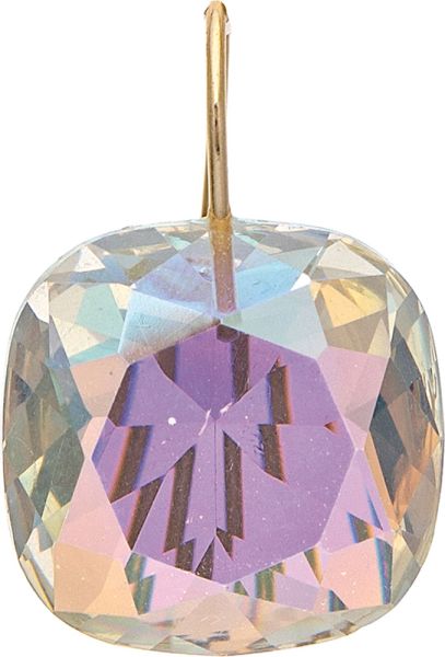 Rain Jewelry | Gold Aurora Borealis Clear Faceted Gem Drop Earrings