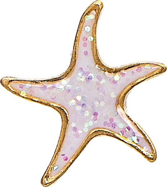 Rain Jewelry | Gold White Inlay Tiny Starfish Post Earring