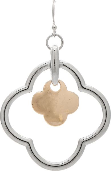 Rain Jewelry | Two Tone Double Clover Earrings