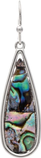 Rain Jewelry | Silver Abalone Long Teardrop Earring