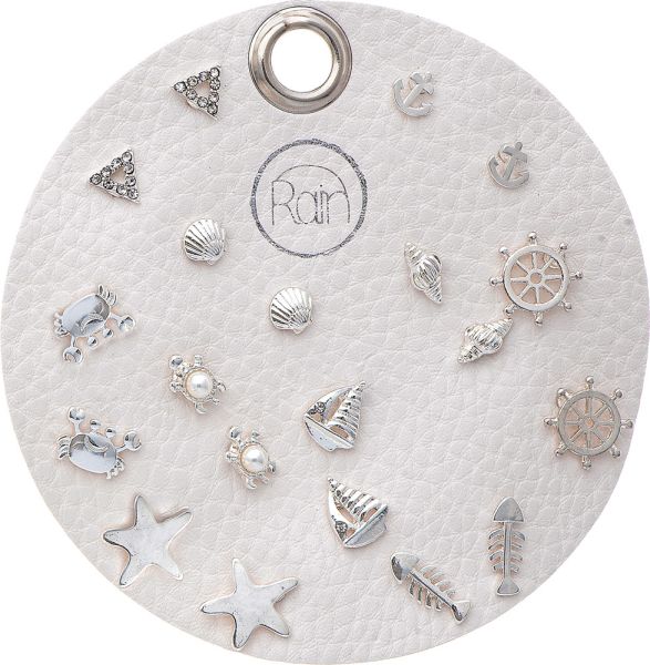 Rain Jewelry | Silver 10 Pair Beach Life Post Earring Set